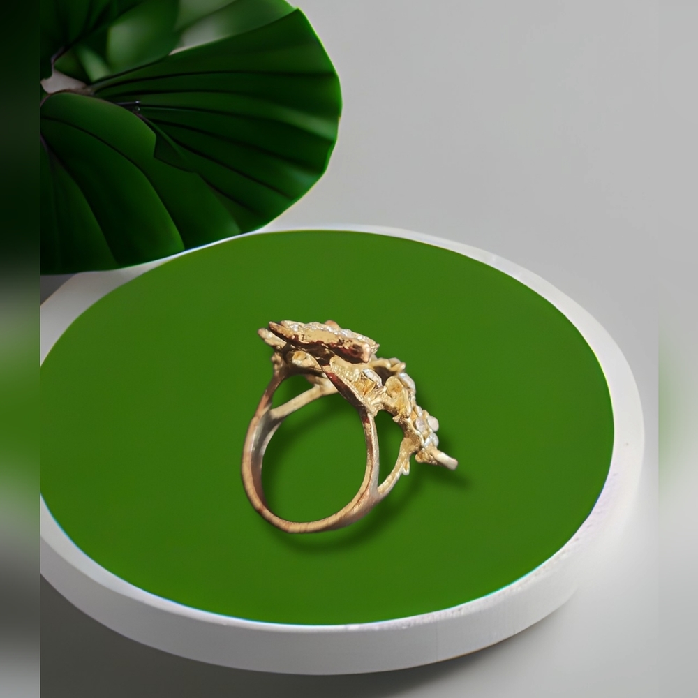 Butterfly Gold Plated Statement Ring - image 3